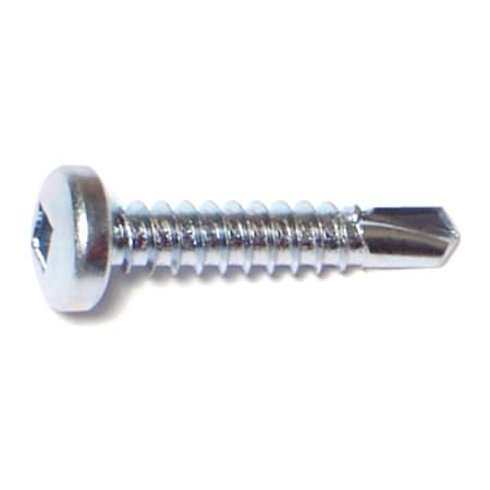 Midwest Fastener Self-Drilling Screw, #10 x 1 in, Zinc Plated Steel Pan Head Square Drive, 100 PK 08813